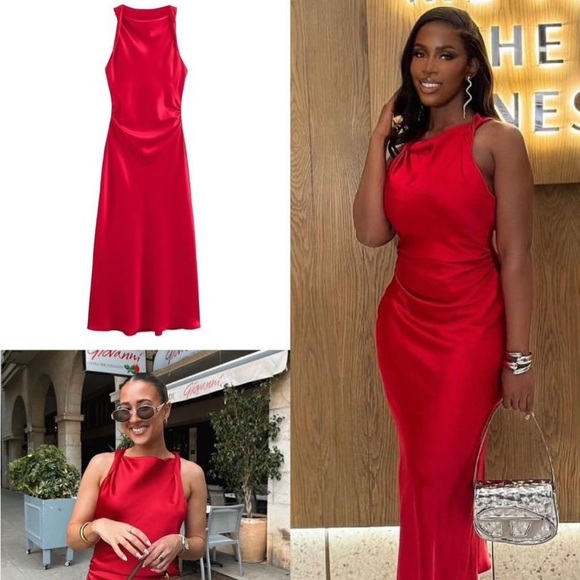 Elegant Red Slip Dress - Picture 2 of 12